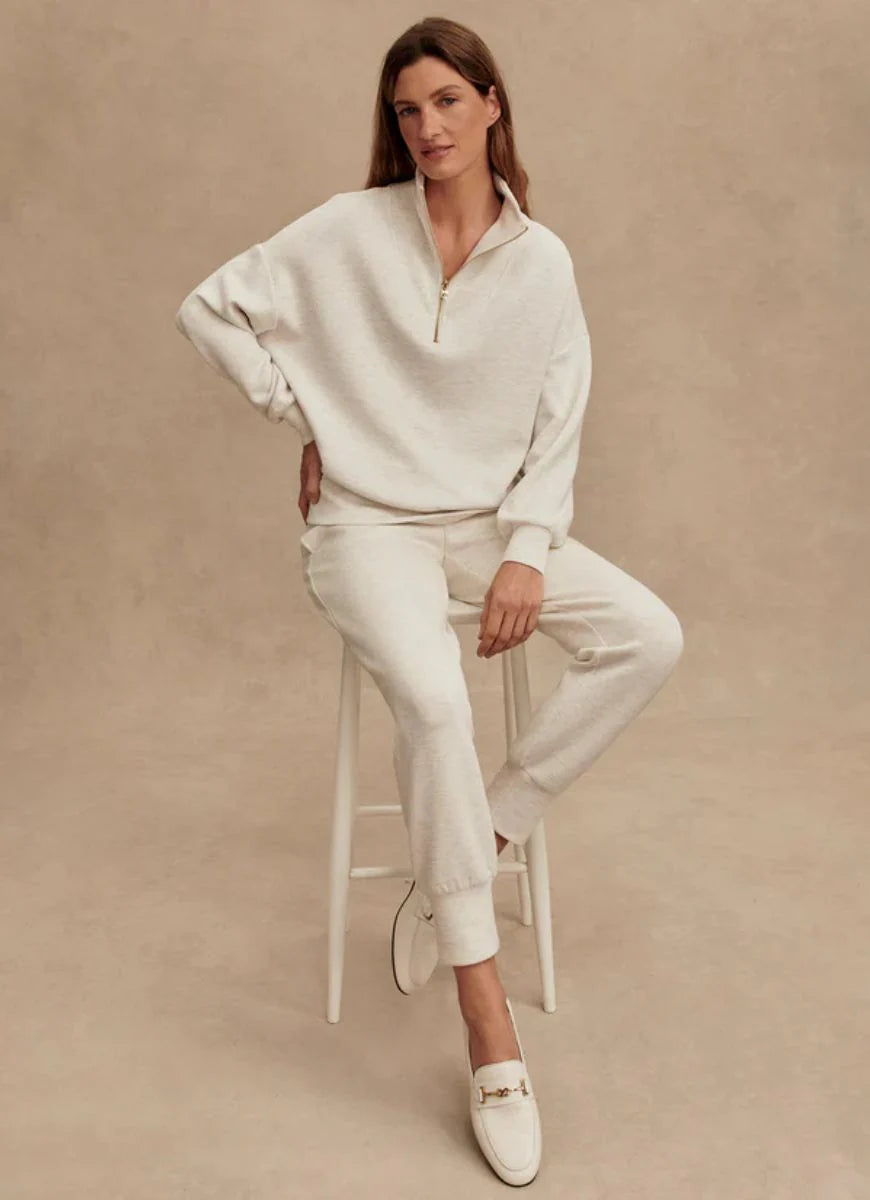 Selene Half Zip/Slim Cuff Pant - Ivory