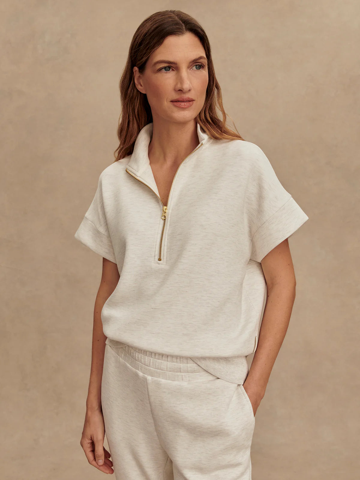Ritchie/Slim Cuff Pant - Ivory Marble