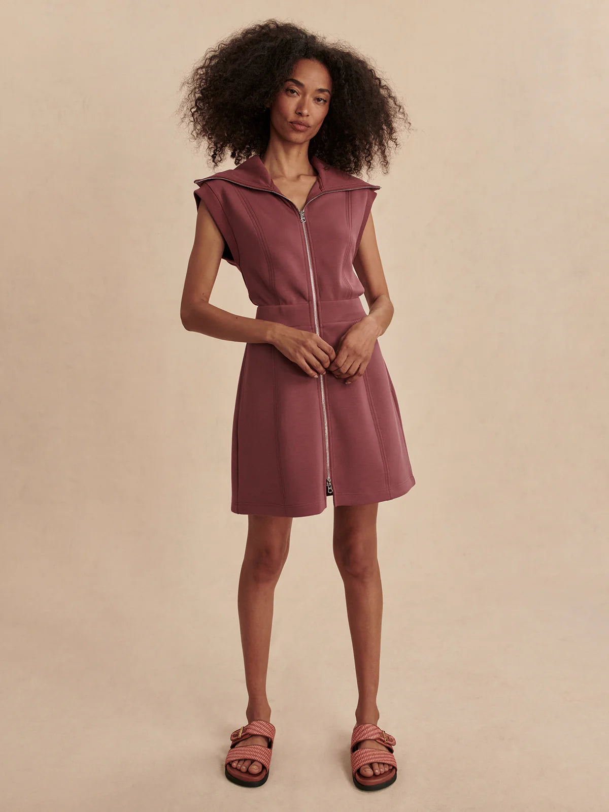 Rebecca Zip Through Dress - Wild Rhubarb