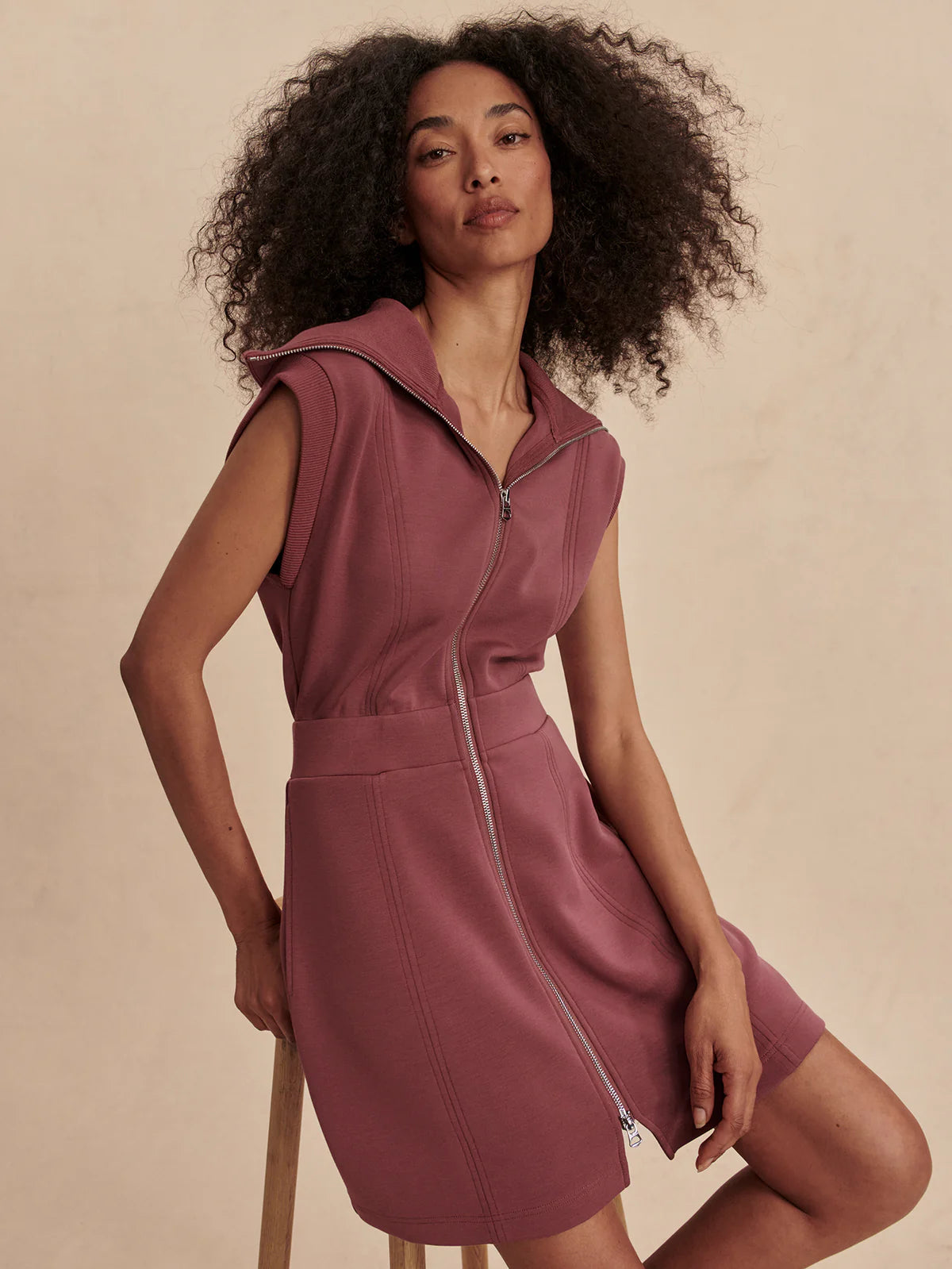 Rebecca Zip Through Dress - Wild Rhubarb