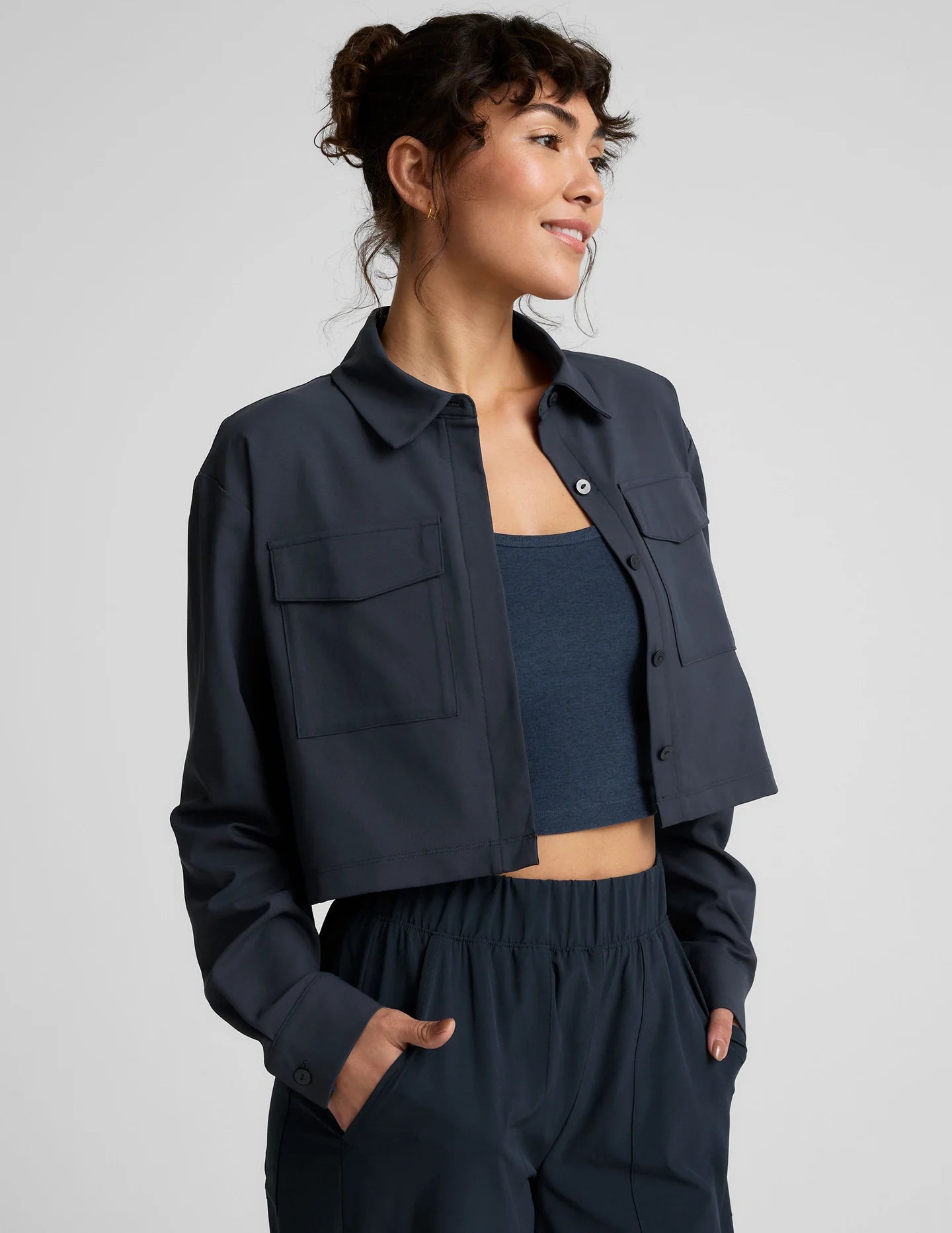 Midtown Jacket/Status Wide Leg Trouser - Navy