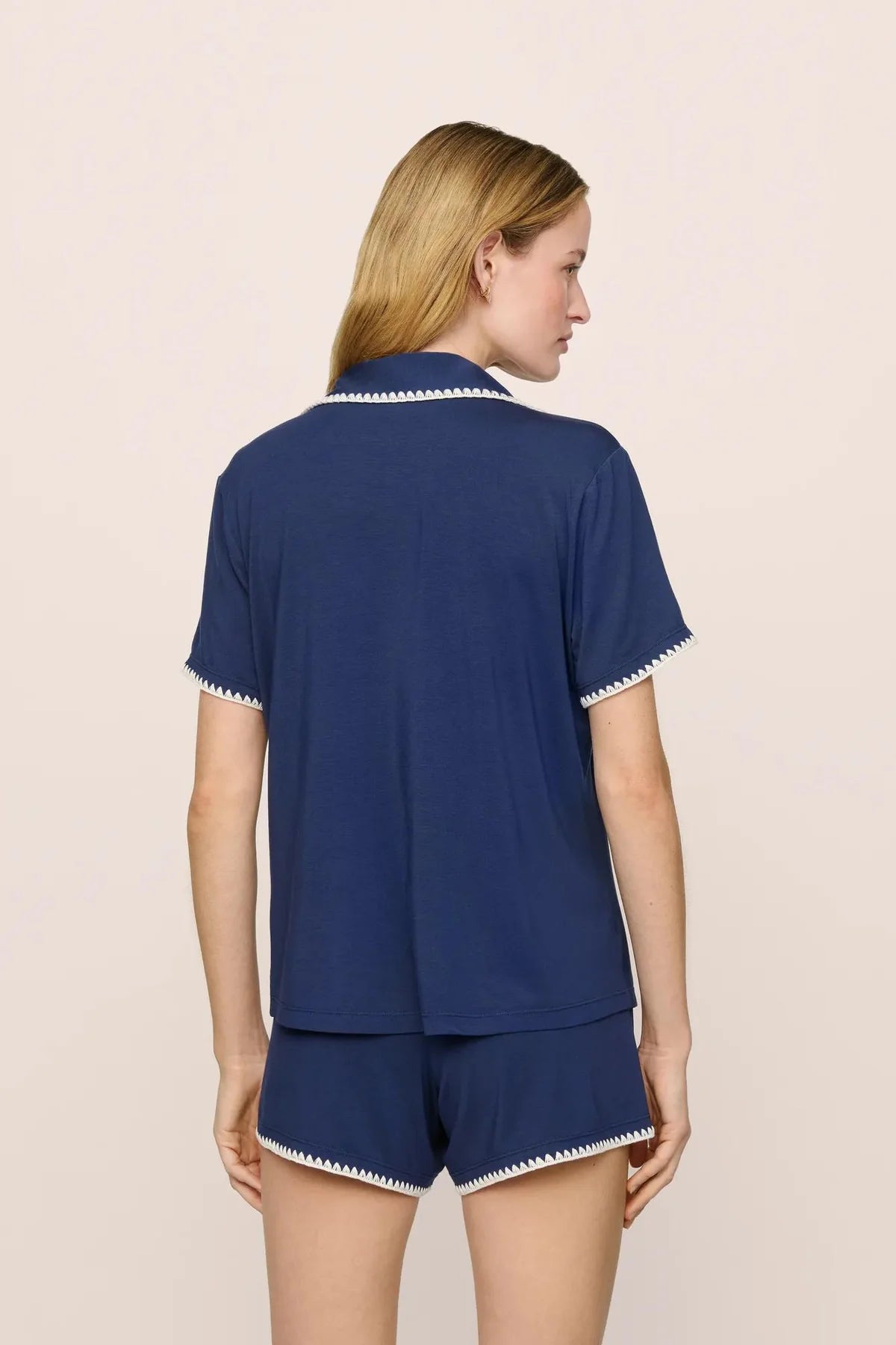 Frida Relaxed Short PJ Set - Navy/Ivory