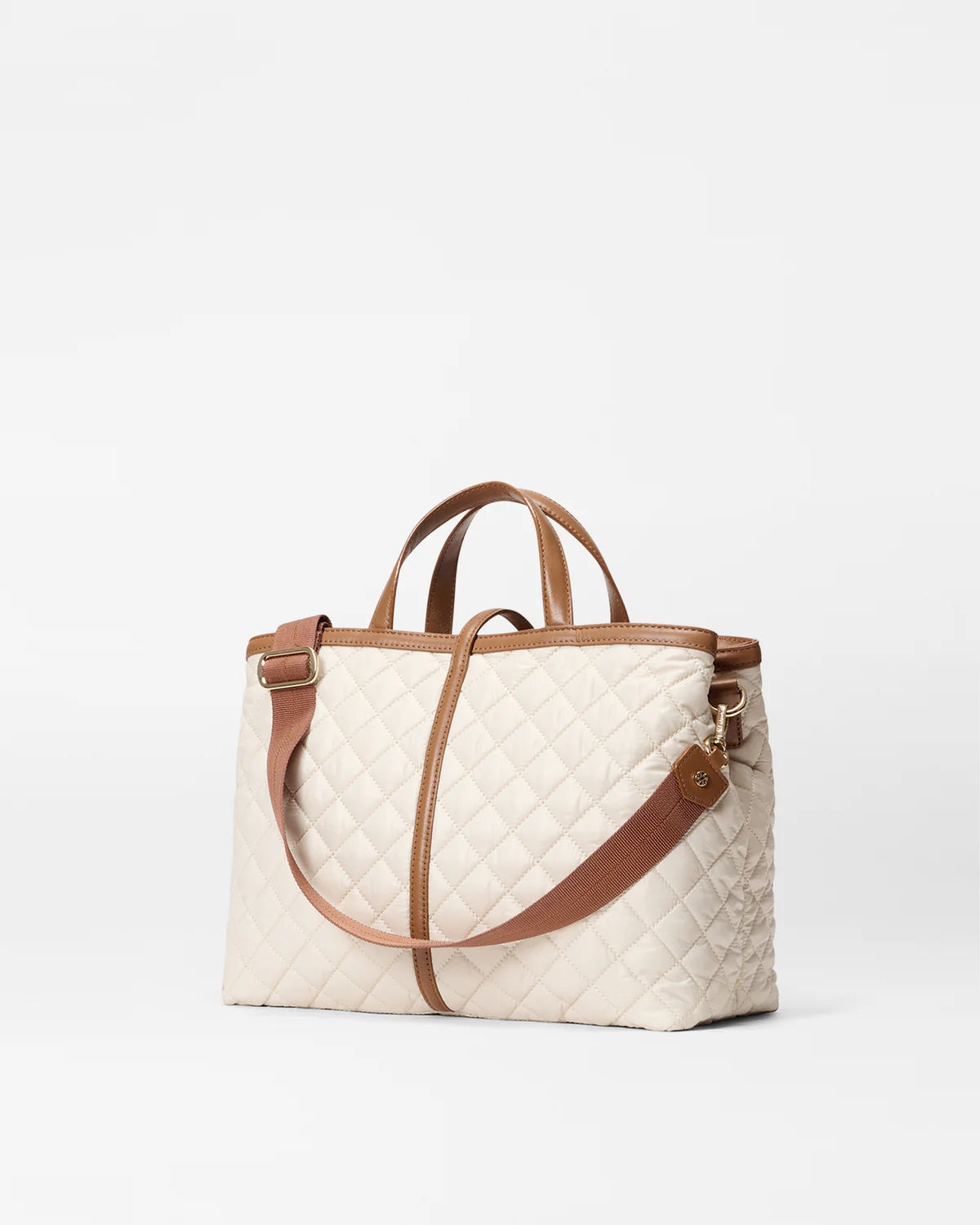 Astor Top Handle M - Sandshell w/ Brown