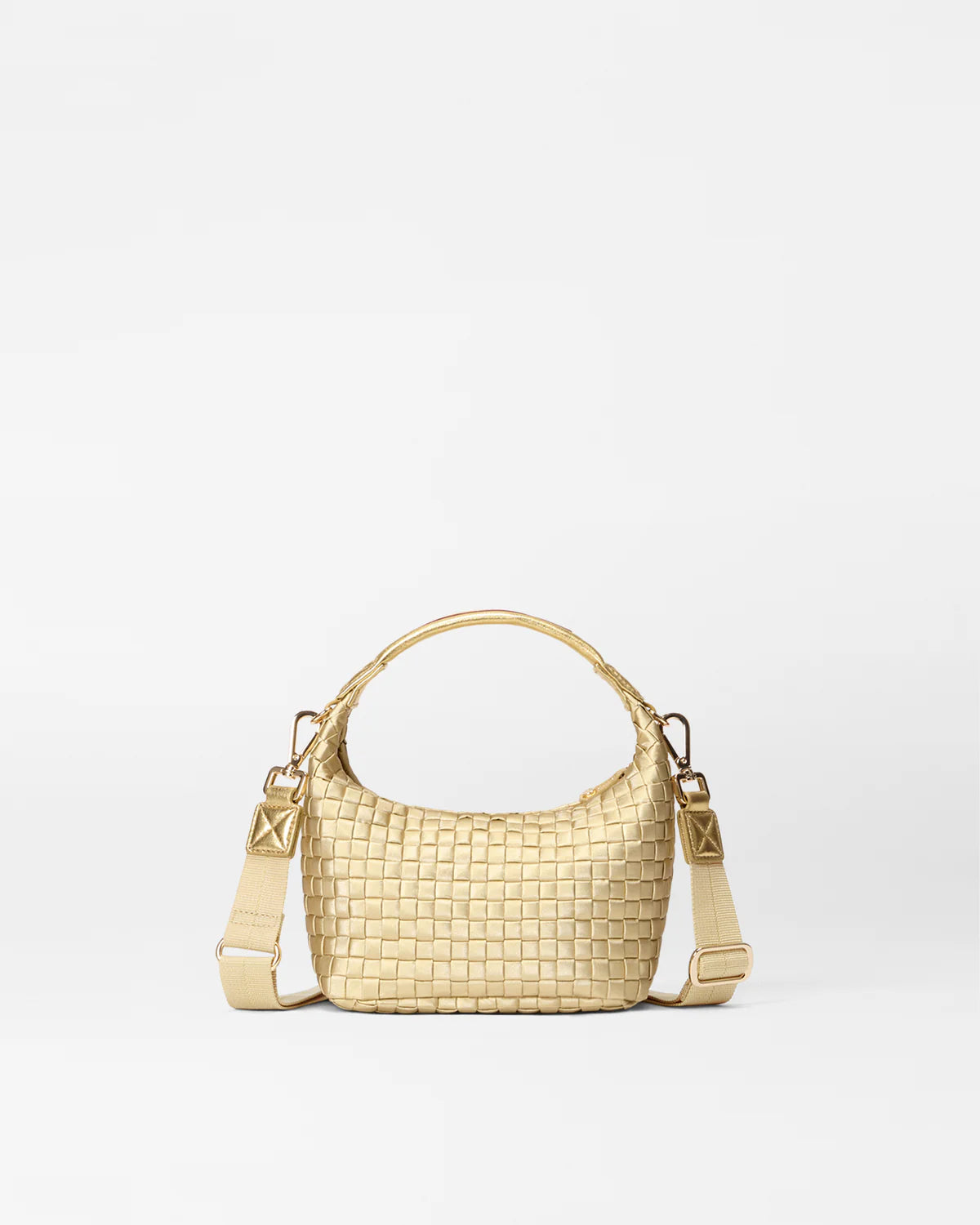 Mini Woven Hobo - Light Gold Metallic