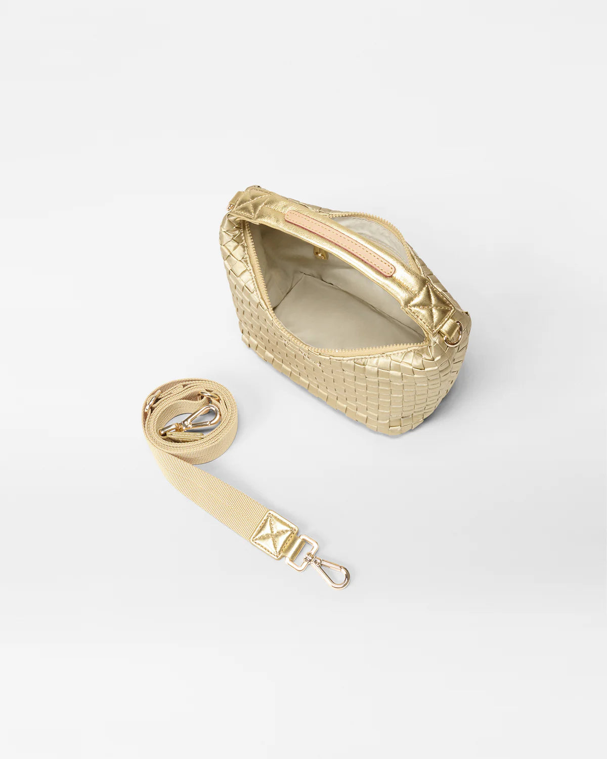 Mini Woven Hobo - Light Gold Metallic