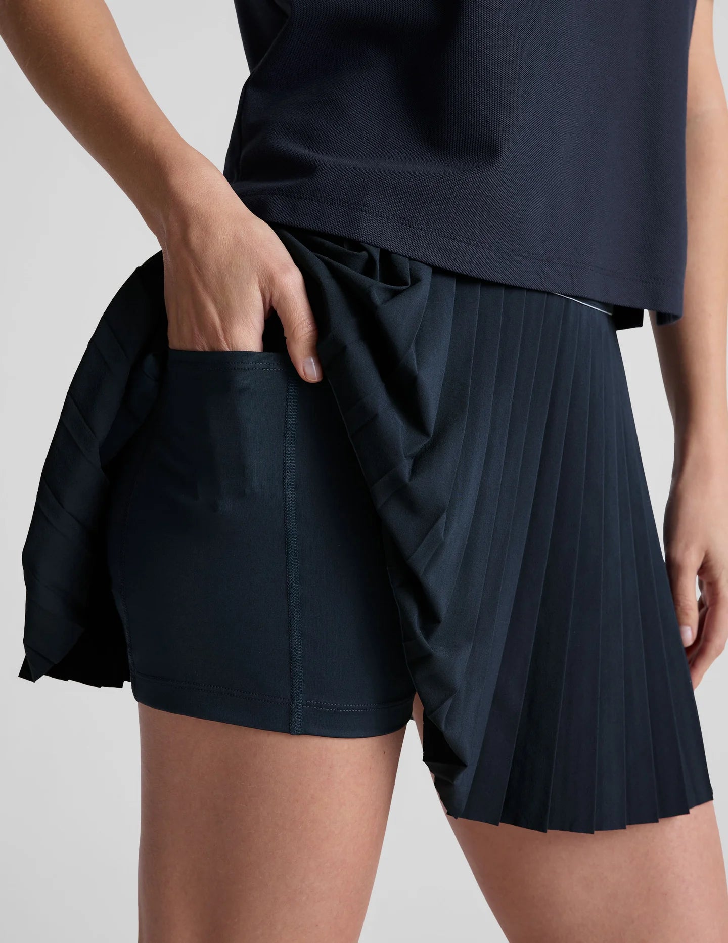If You Pleats Mini Skirt/Country Club Polo - Navy