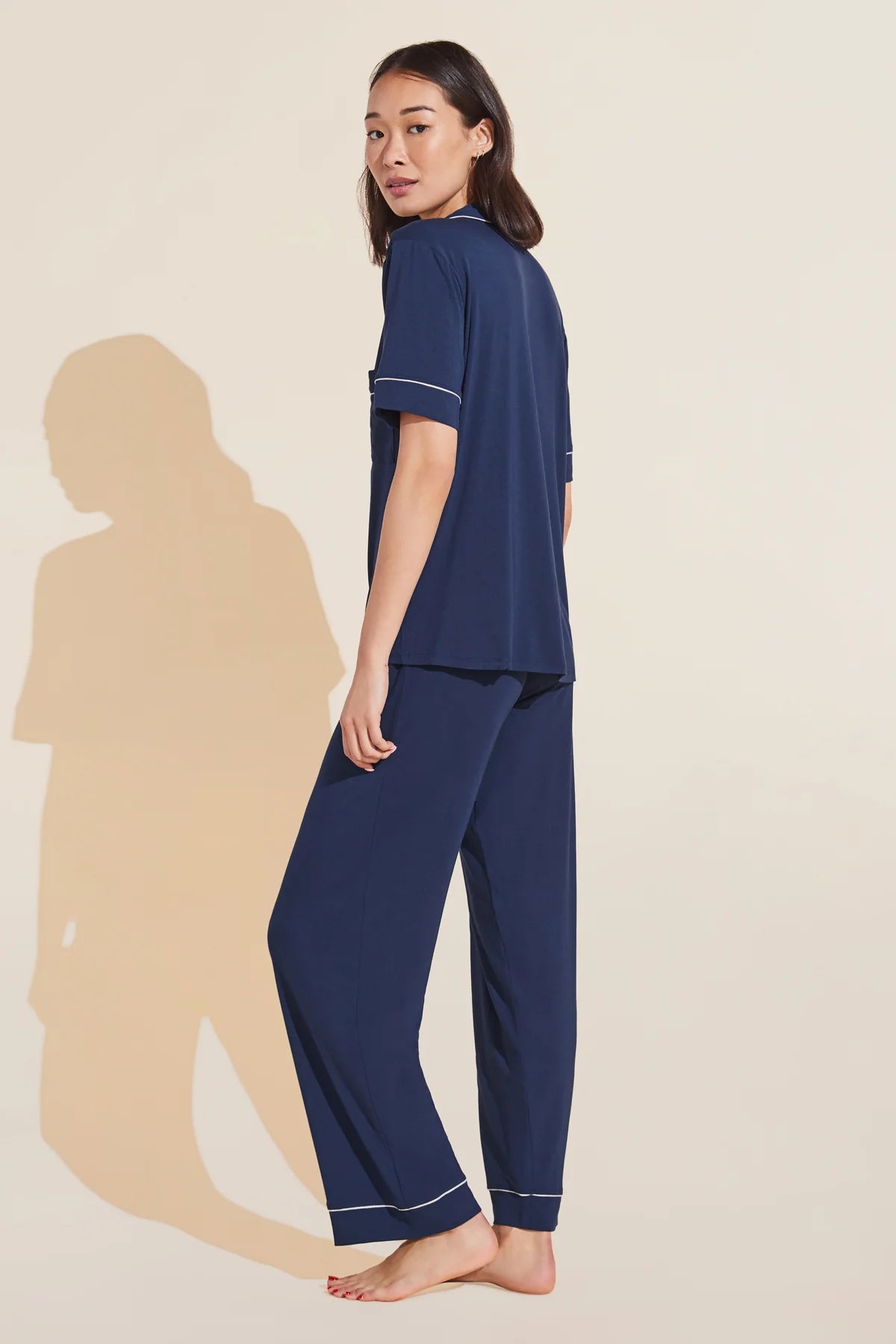 Gisele Short Slv/Pant PJ Set - Navy