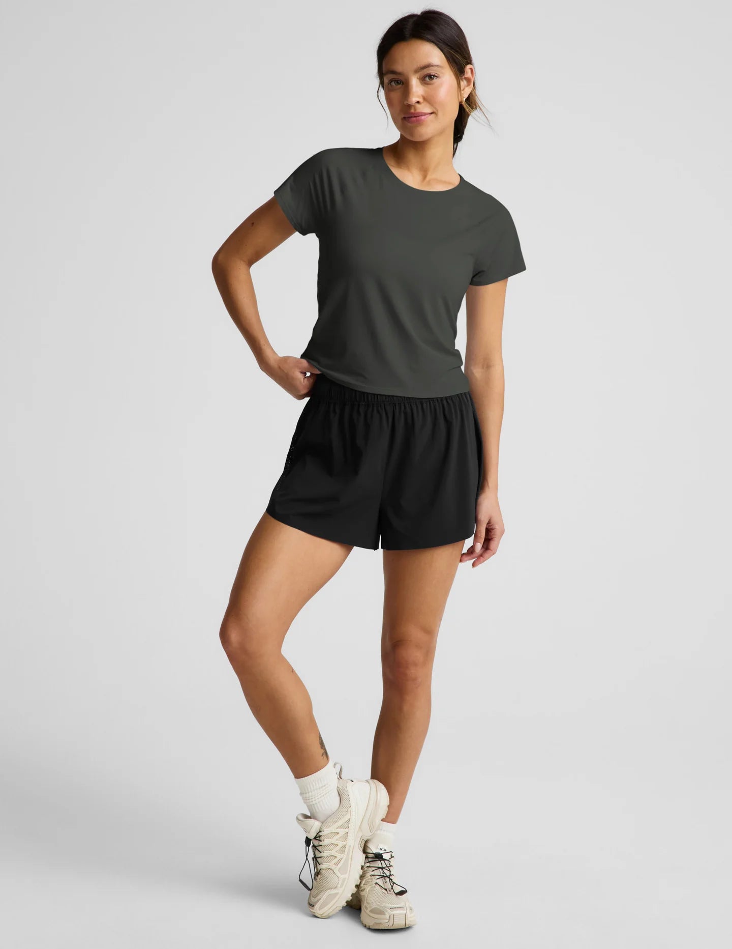 Breezeweight Active Short Slv Tee - Slate Green