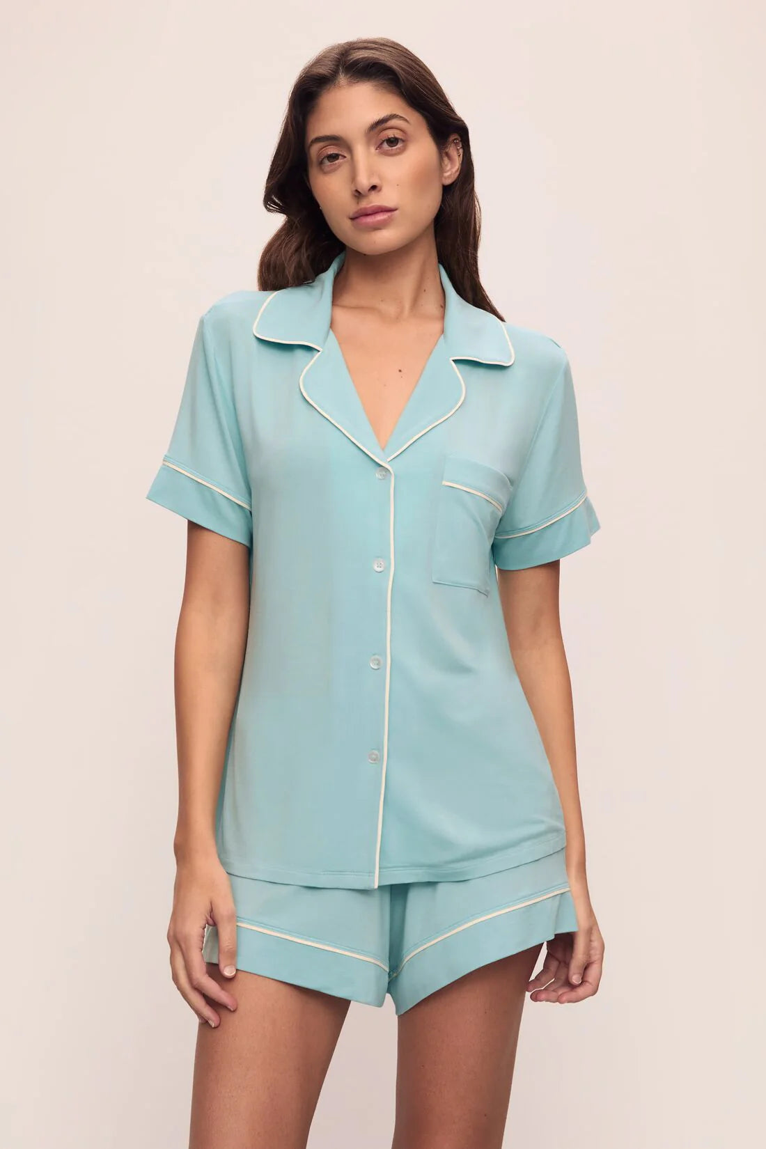 Gisele Relaxed Short PJ Set - Canal Blue