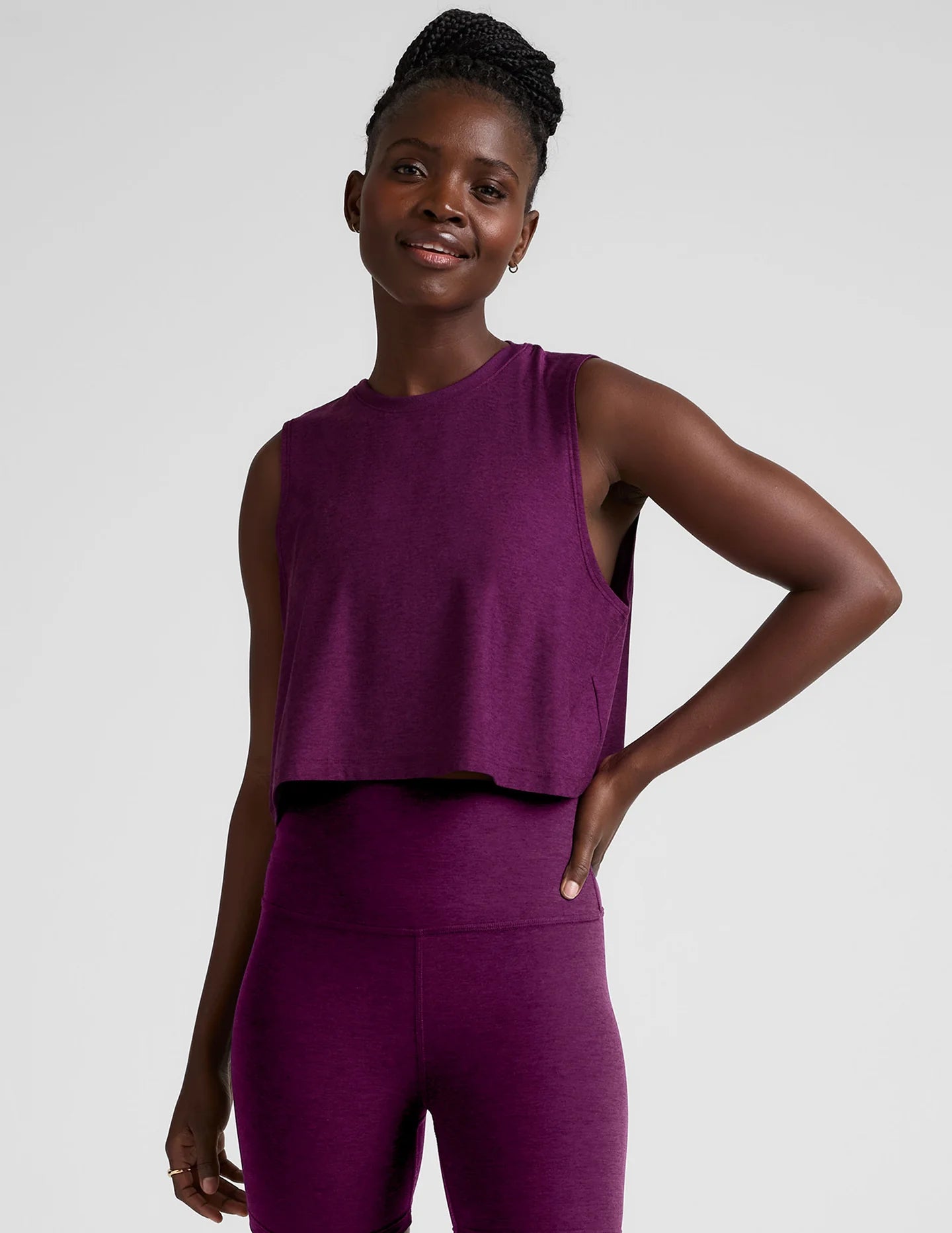 Minimal Cropped Tank - Aubergine Beet