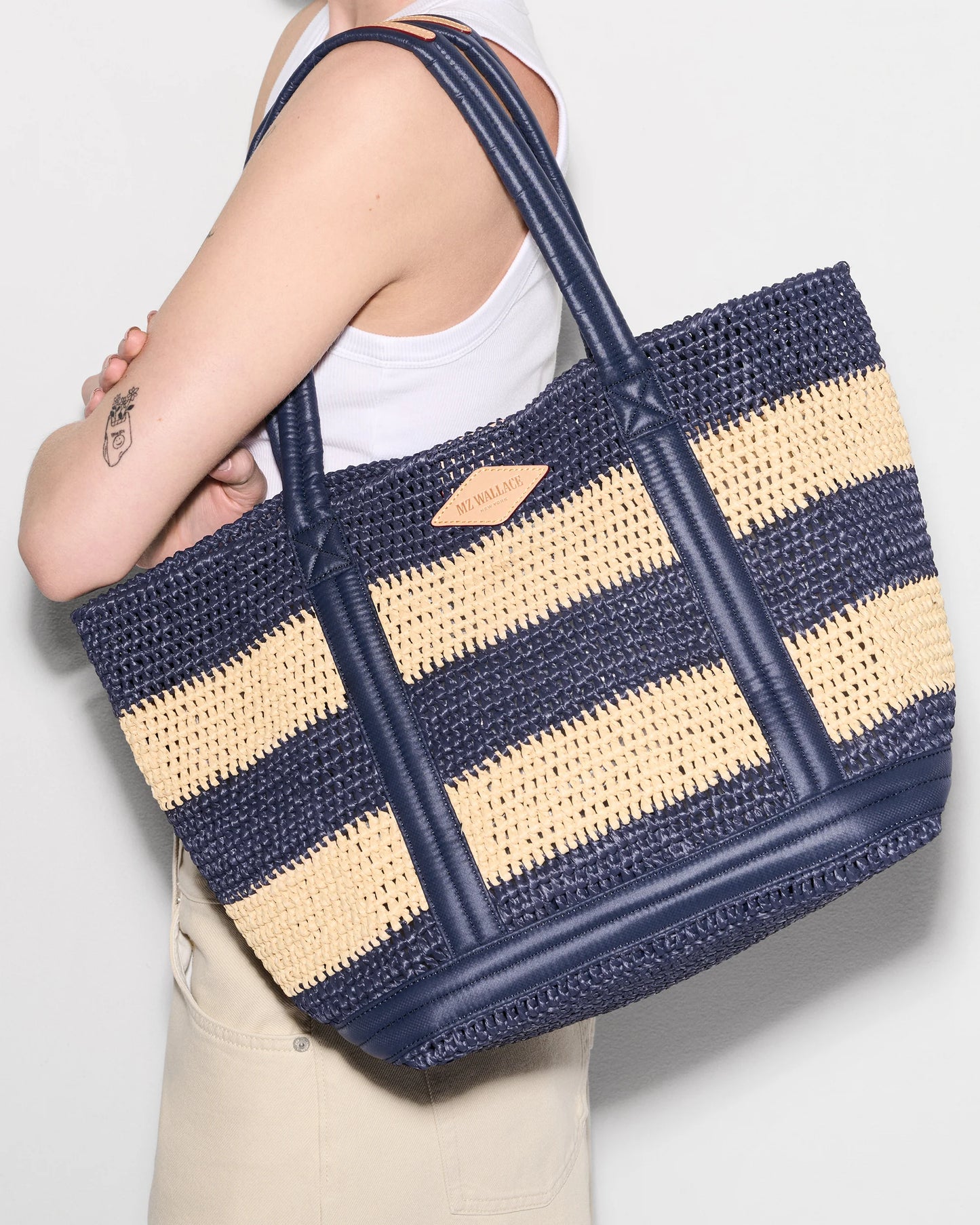 Crochet Tote M - Dawn/Natural Stripe