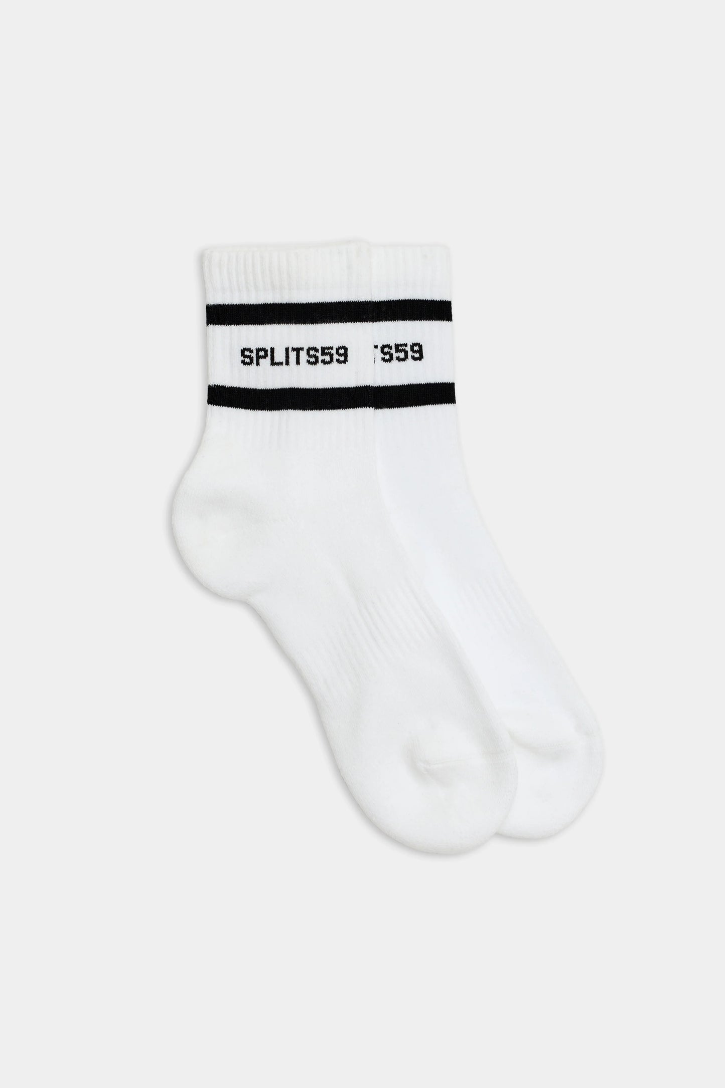 Logo Stripe Quarter Socks - White/Black