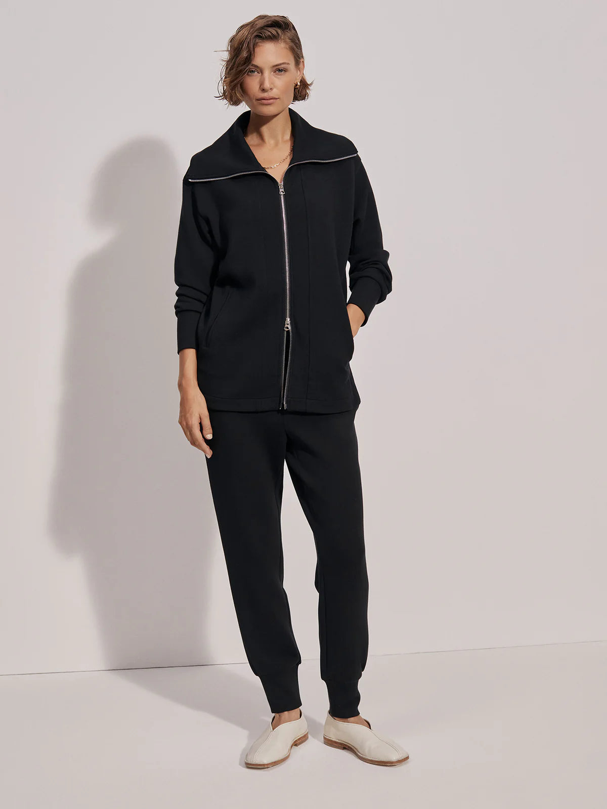 Raleigh Zip Through/ Wide Leg Pant - Black
