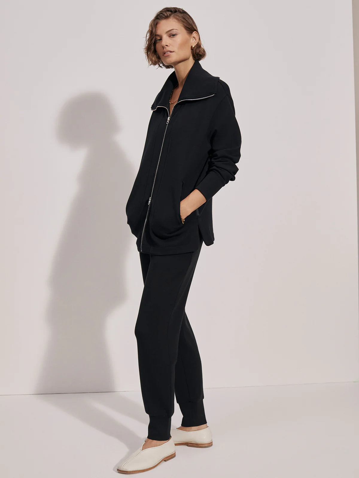 Raleigh Zip Through/ Wide Leg Pant - Black
