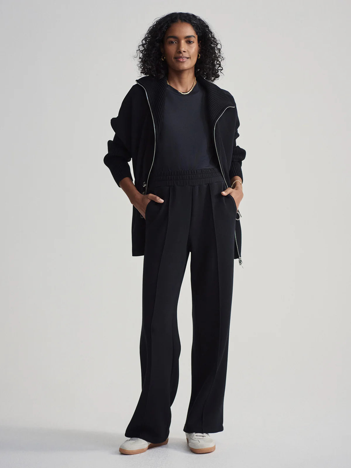 Raleigh Zip Through/ Wide Leg Pant - Black