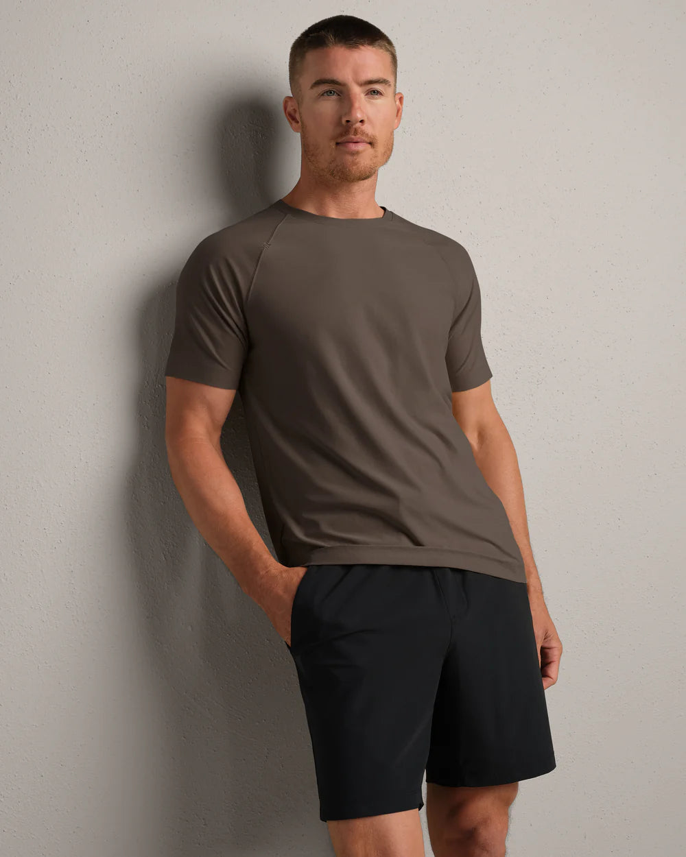Reign Short Slv Tee - Cafe Noir