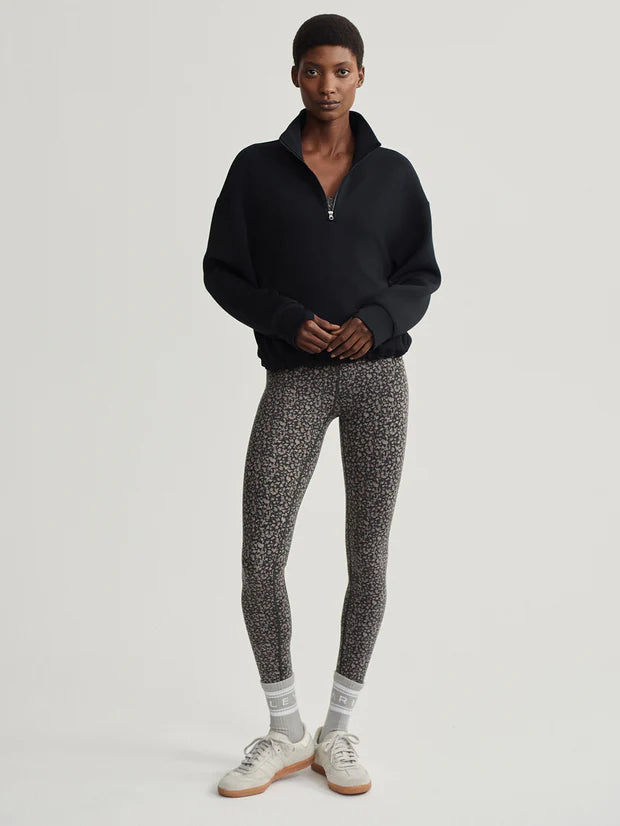 Sian Cropped Half Zip Midlayer - Black