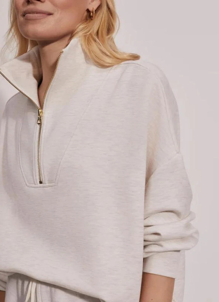 Hawley Half Zip/Slim Cuff Pant - Ivory Marble