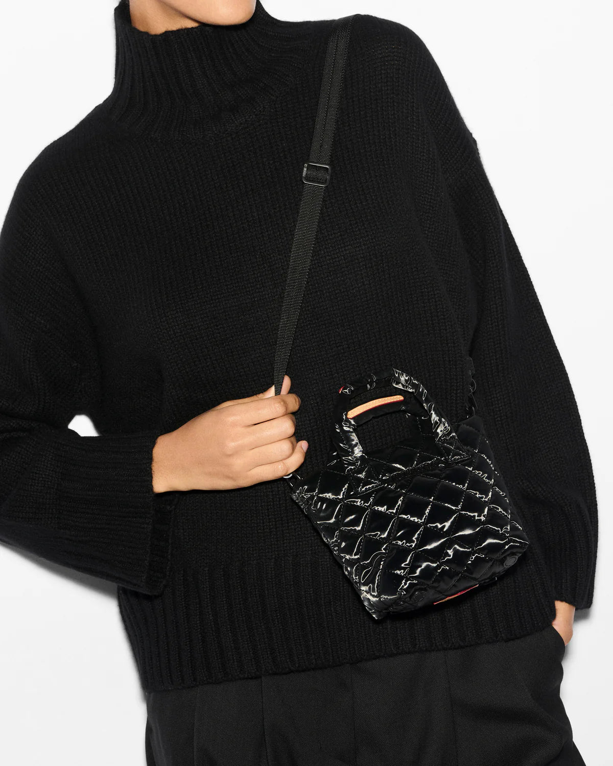 Petite Metro Tote - Black Liquid