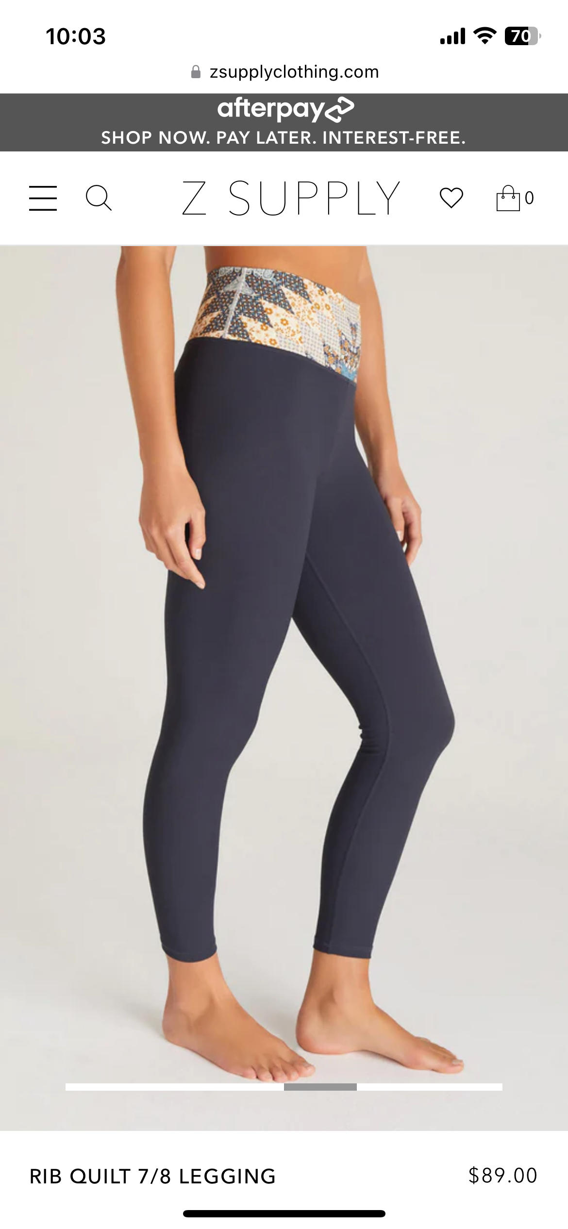 Rib Quilt 7/8 Legging - Deep Navy