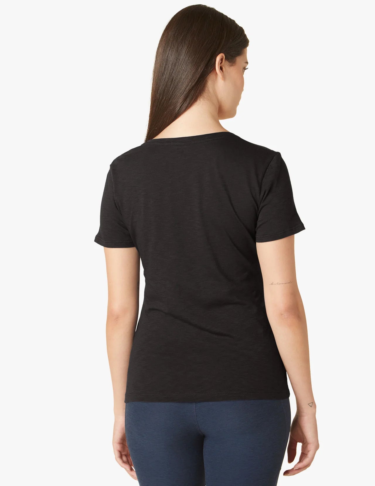 Signature V Neck Tee - Black