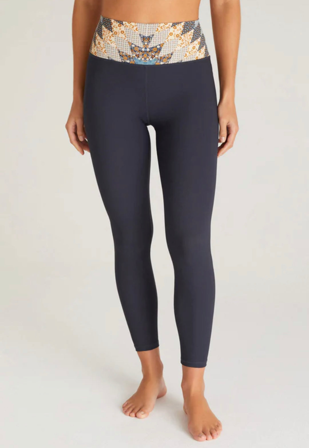 Rib Quilt 7/8 Legging - Deep Navy
