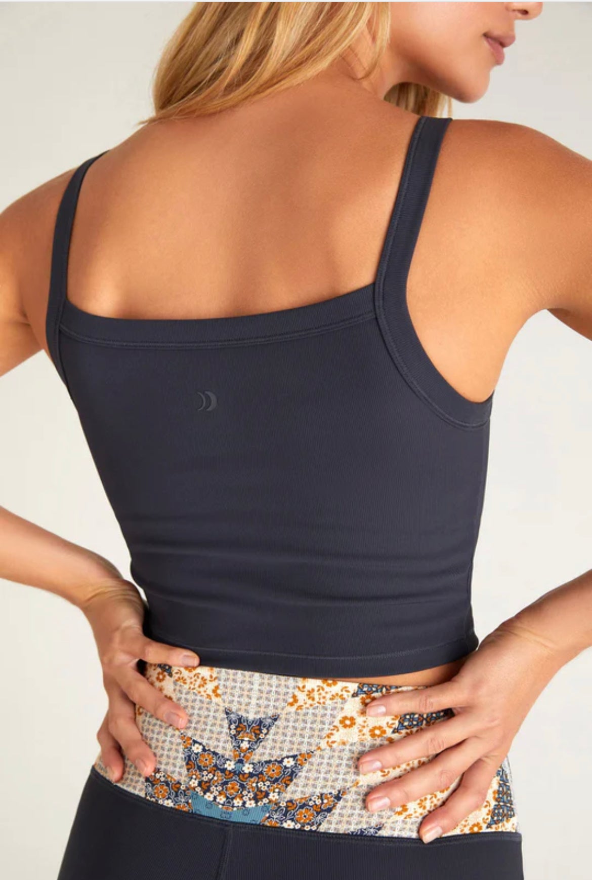 Rib Cropped Tank - Deep Navy