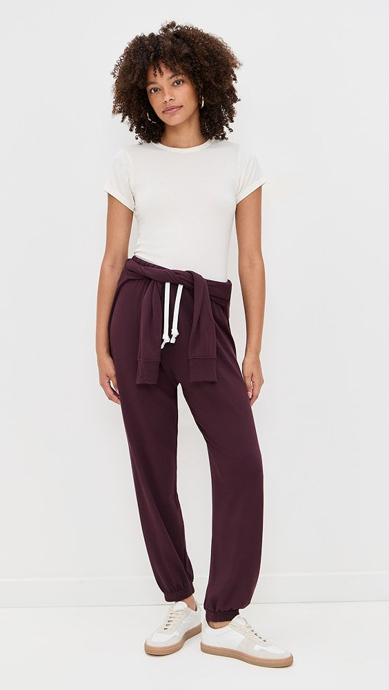 Elvie Polo/Andie Sweatpant - Dark Cherry