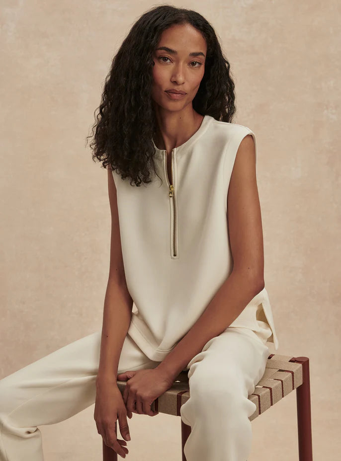 Simmons Half Zip Tank/Wide Leg Pant - Pristine