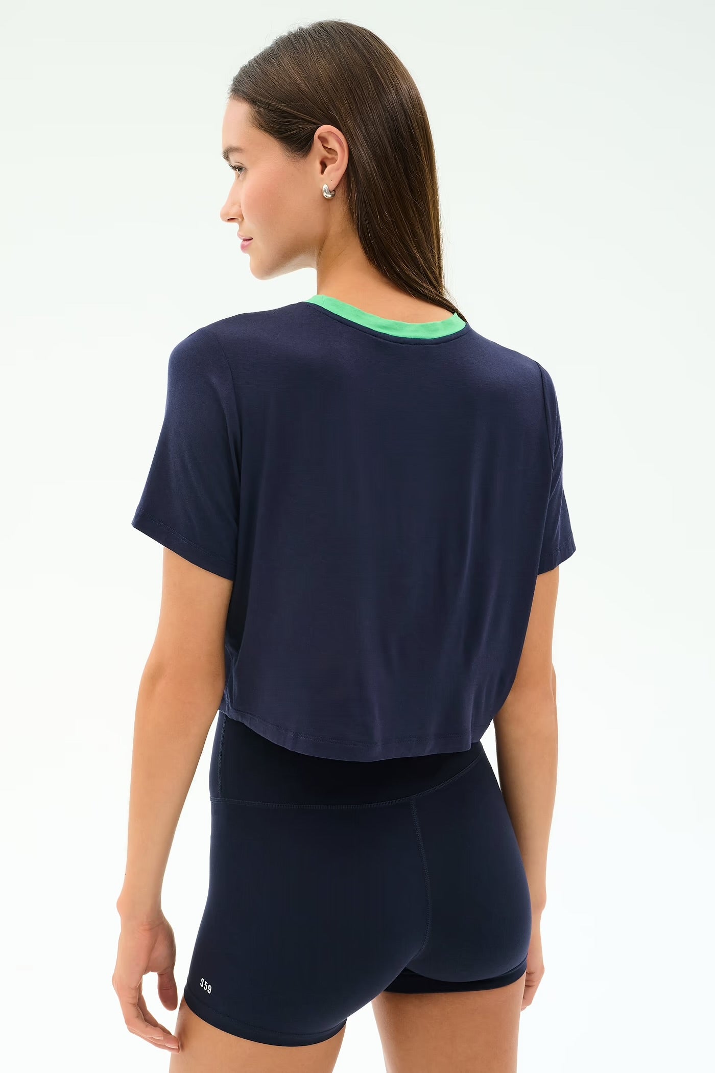 Djuna Crop Tee - Indigo/Spearmint