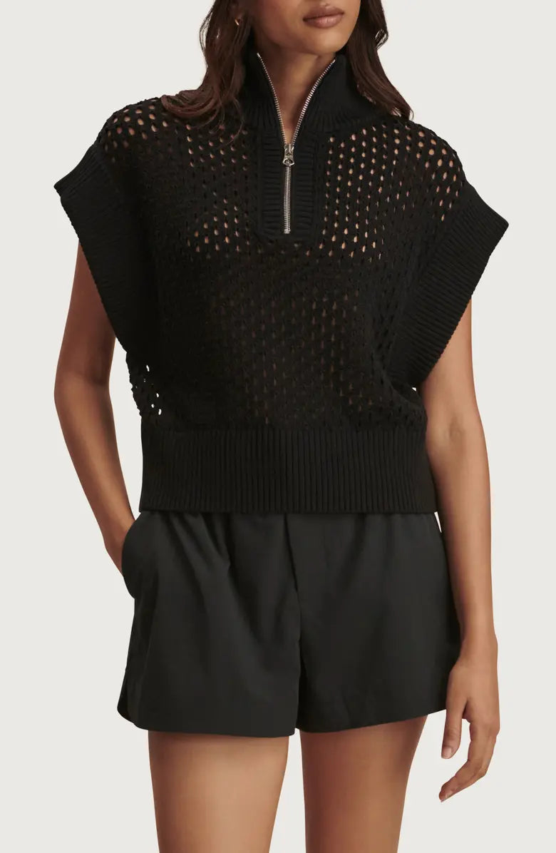 Gaines Half Zip Knit - Black