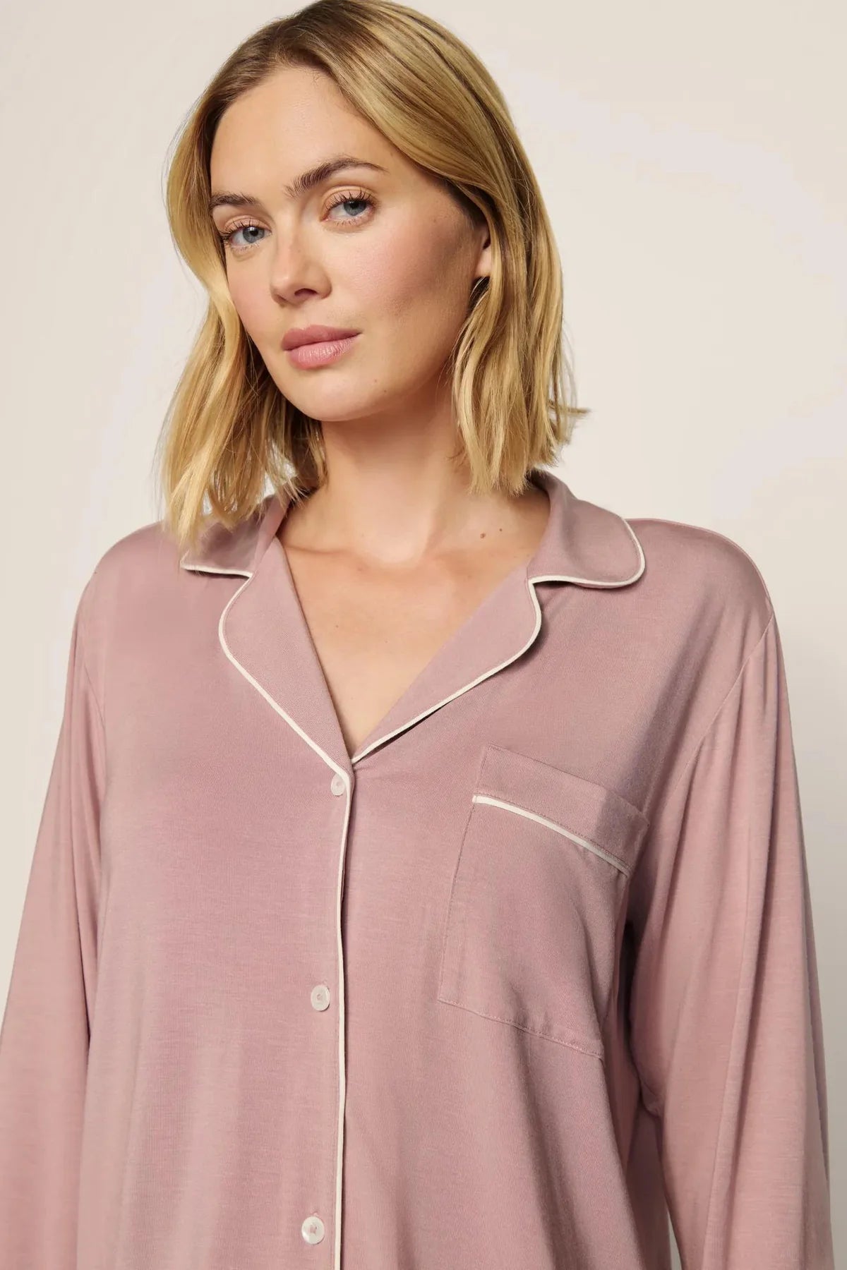 Gisele Long PJ Set - Woodrose/Ivory