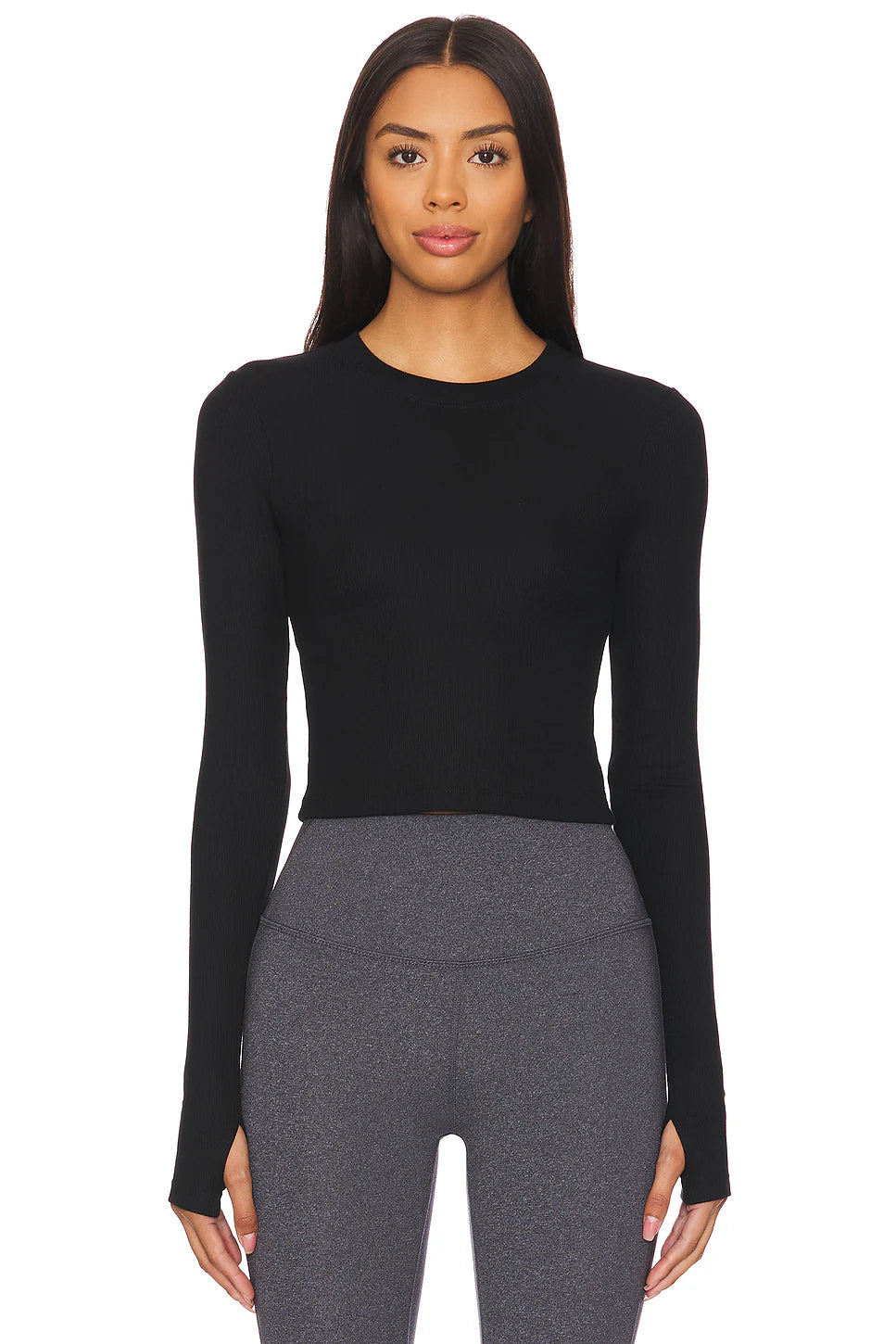 Louise LS Crop Tee - Black