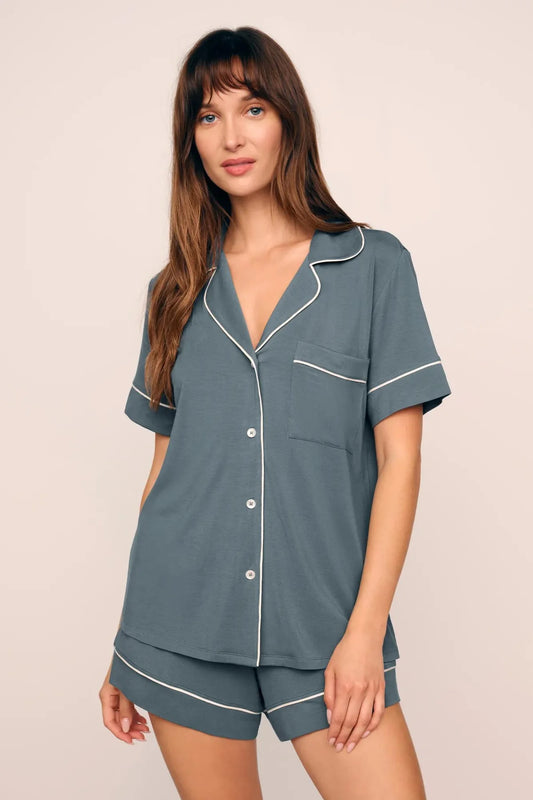 Gisele Relaxed Short PJ Set - Stone Blue