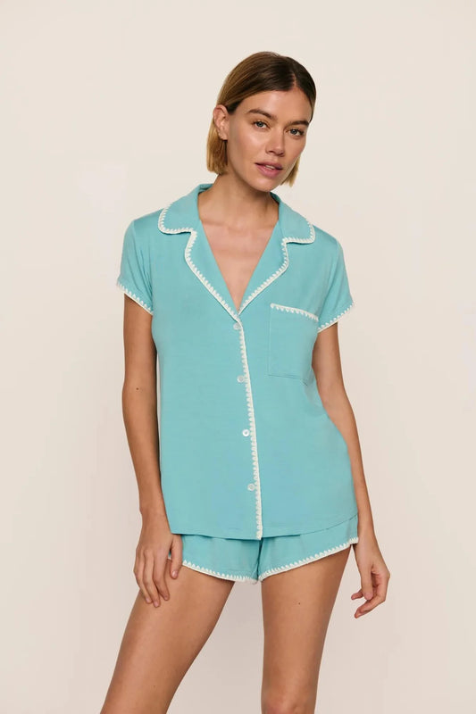 Frida Short PJ Set - Blue Lagoon