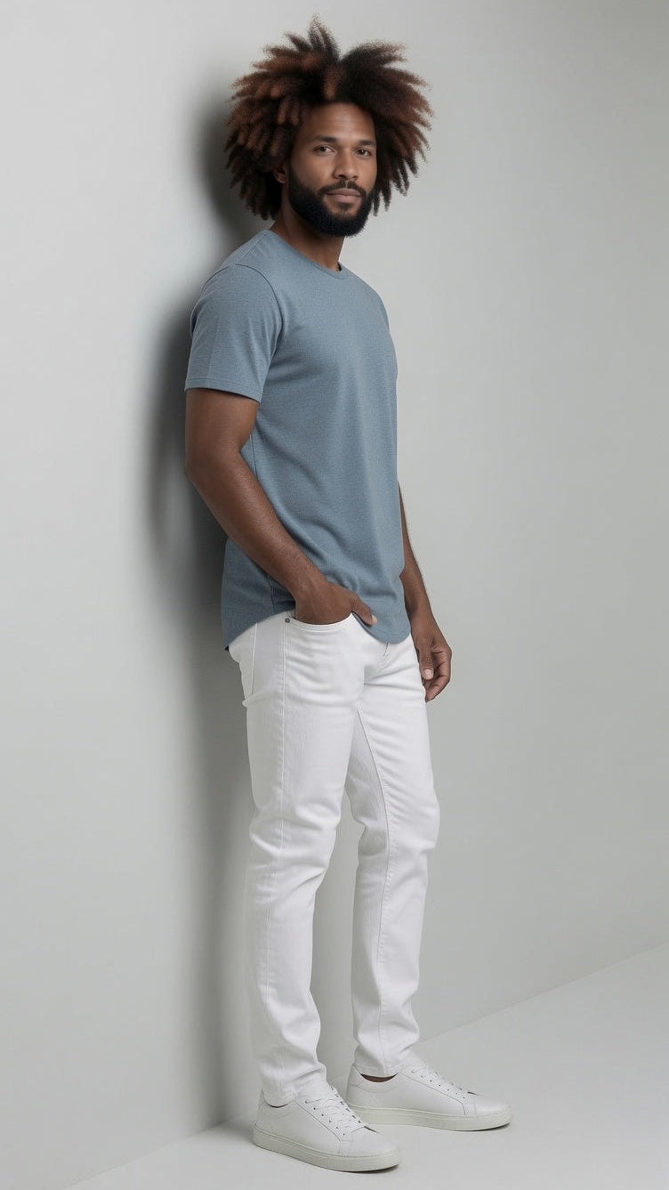 Loft Drop Cut Tee - Sky Blue