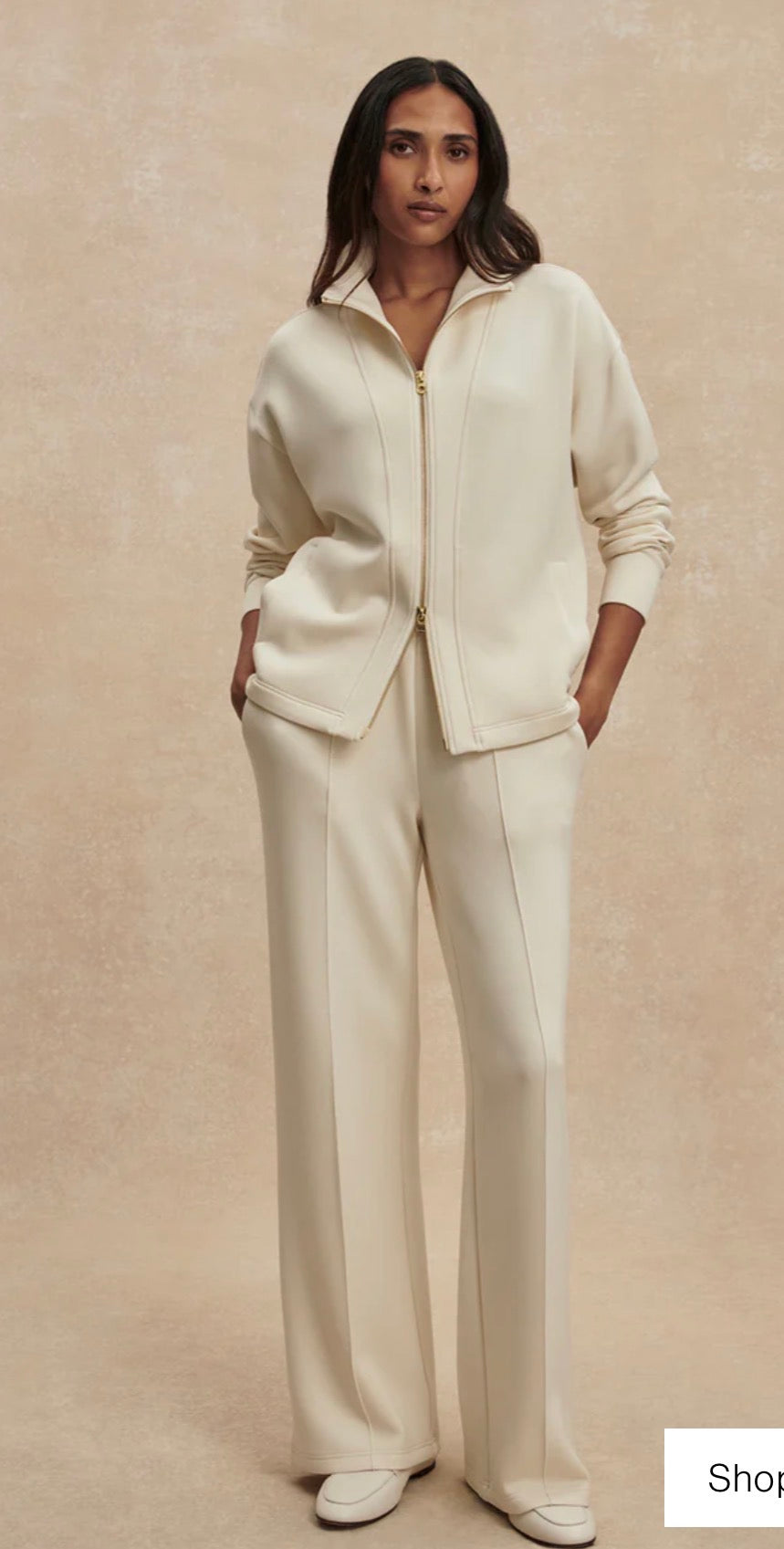 Arlene Zip Through/Wide Leg Pant - Pristine