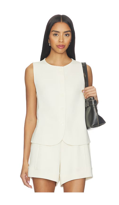 Jonesy Button Tank/Slim Cuff Pant - Pristine