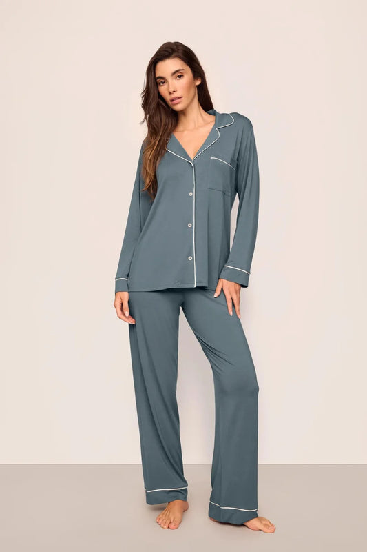 Gisele Long PJ Set - Stone Blue