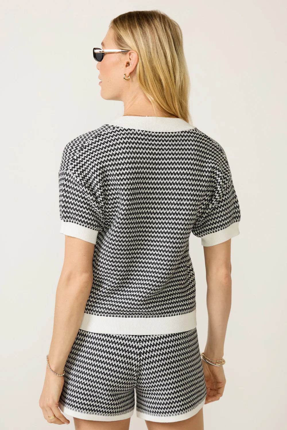 Dora Knit Top/Short - Snow White/Black