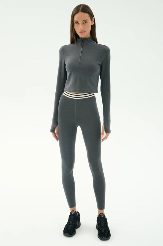 Stevie Half Zip - Heather Grey