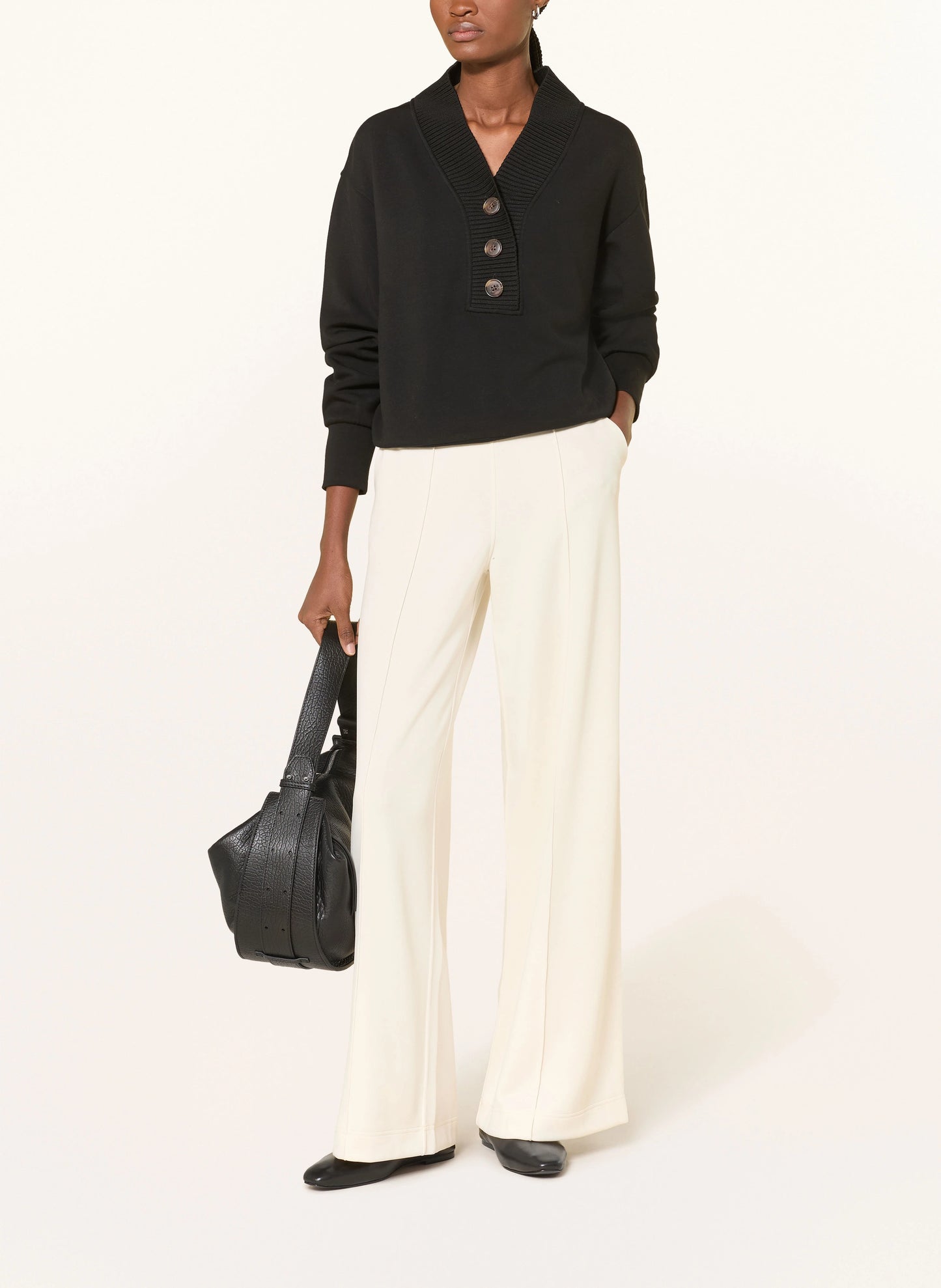 Lucine Button Sweat/Wide Leg Pant