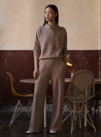 Oakdale Sweat/Wide Leg Pant - Taupe Marble