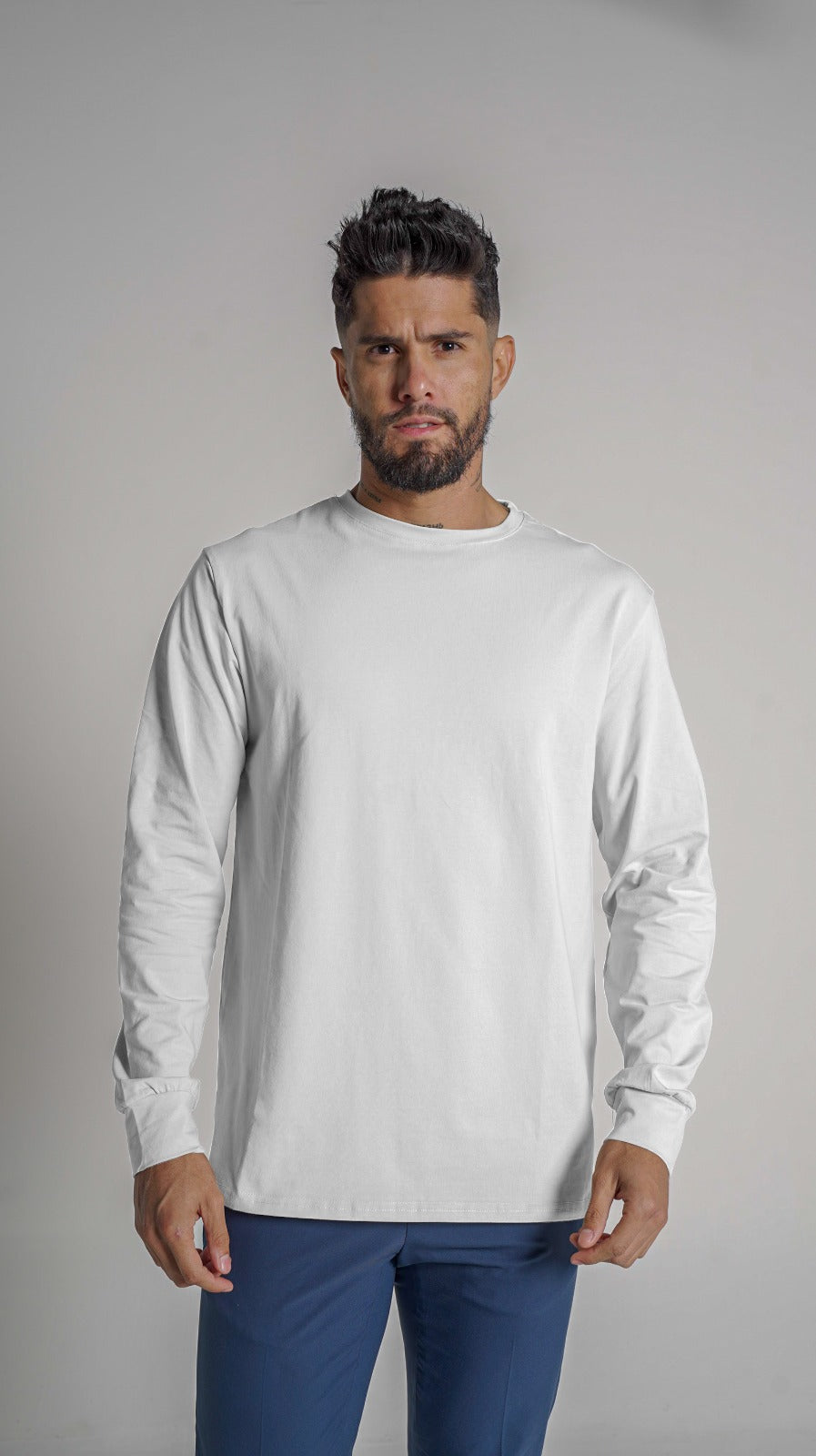 Halo Basic Tee L/S - White