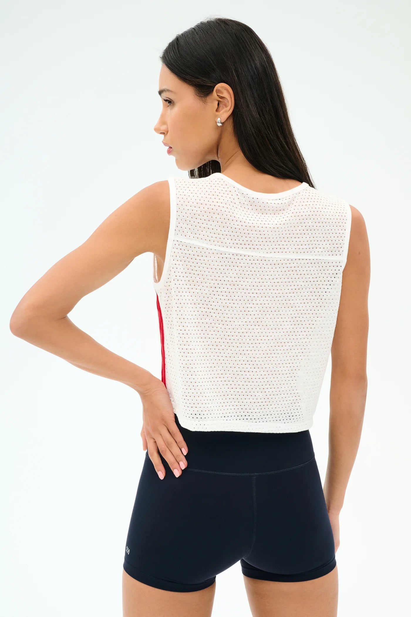 Logan Mesh Tank - White/Pirared