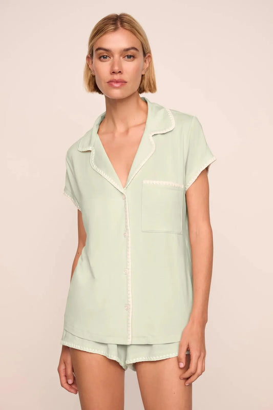 Frida Shortie PJ Set - Mint Cream/Ivory