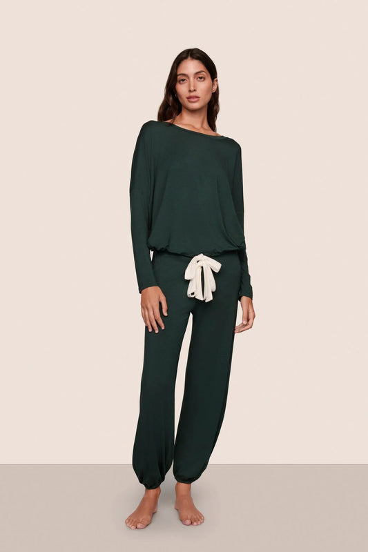 Gisele Slouchy Set - Pine/Ivory