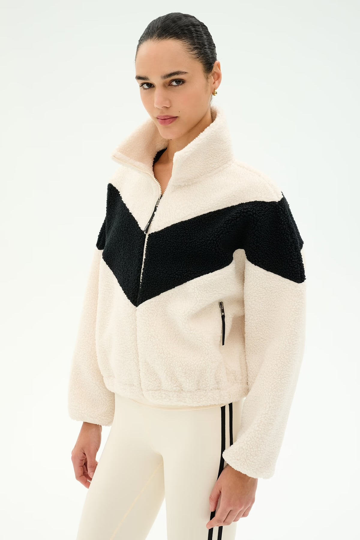 Lottie Sherpa Jacket - Crème/Black