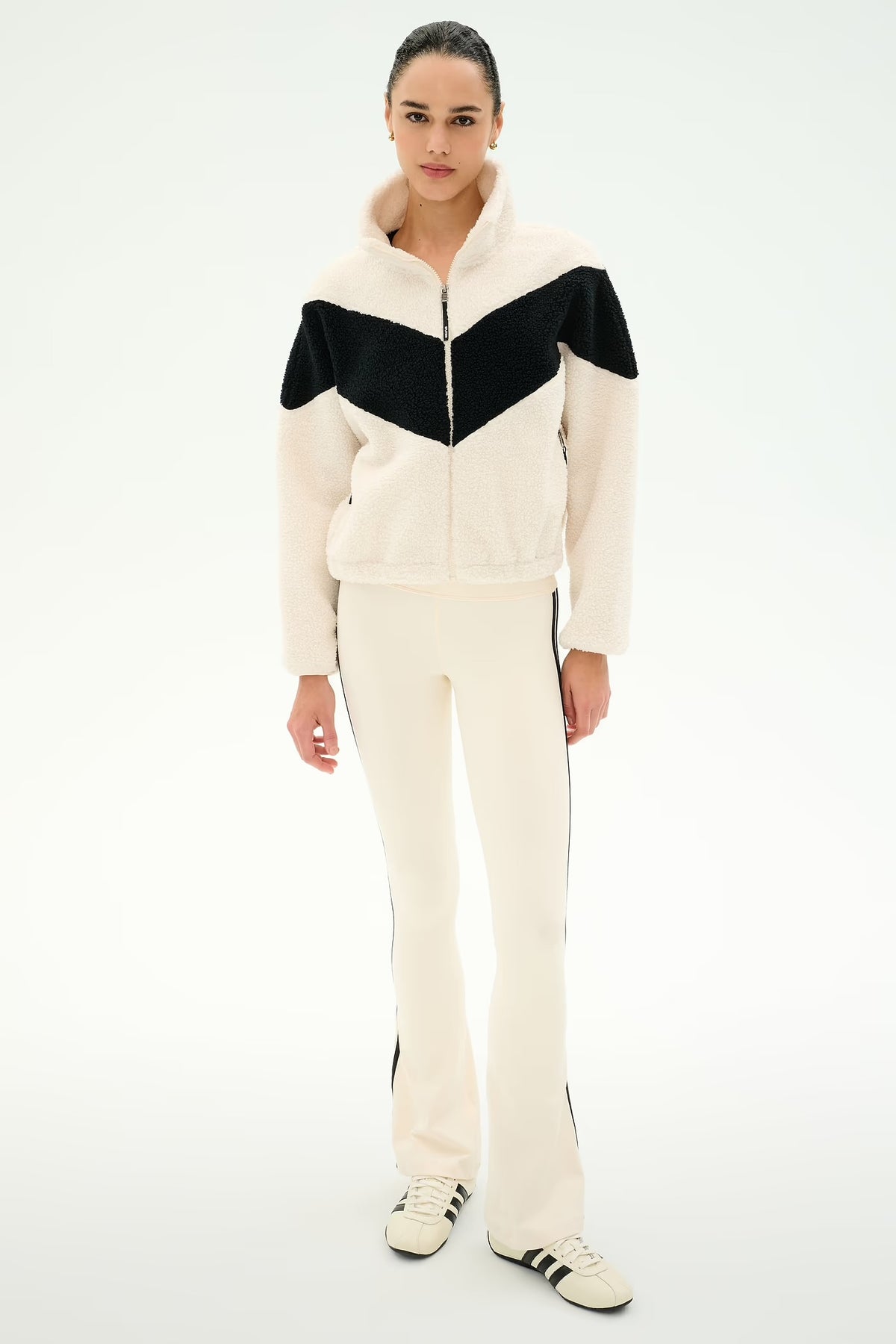 Lottie Sherpa Jacket - Crème/Black