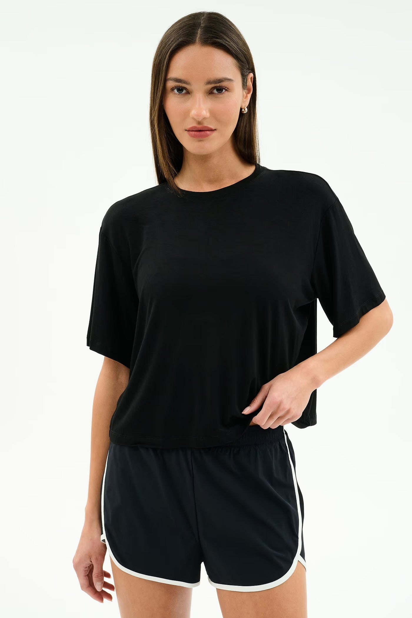 Djuna Oversized Crop Tee - Black